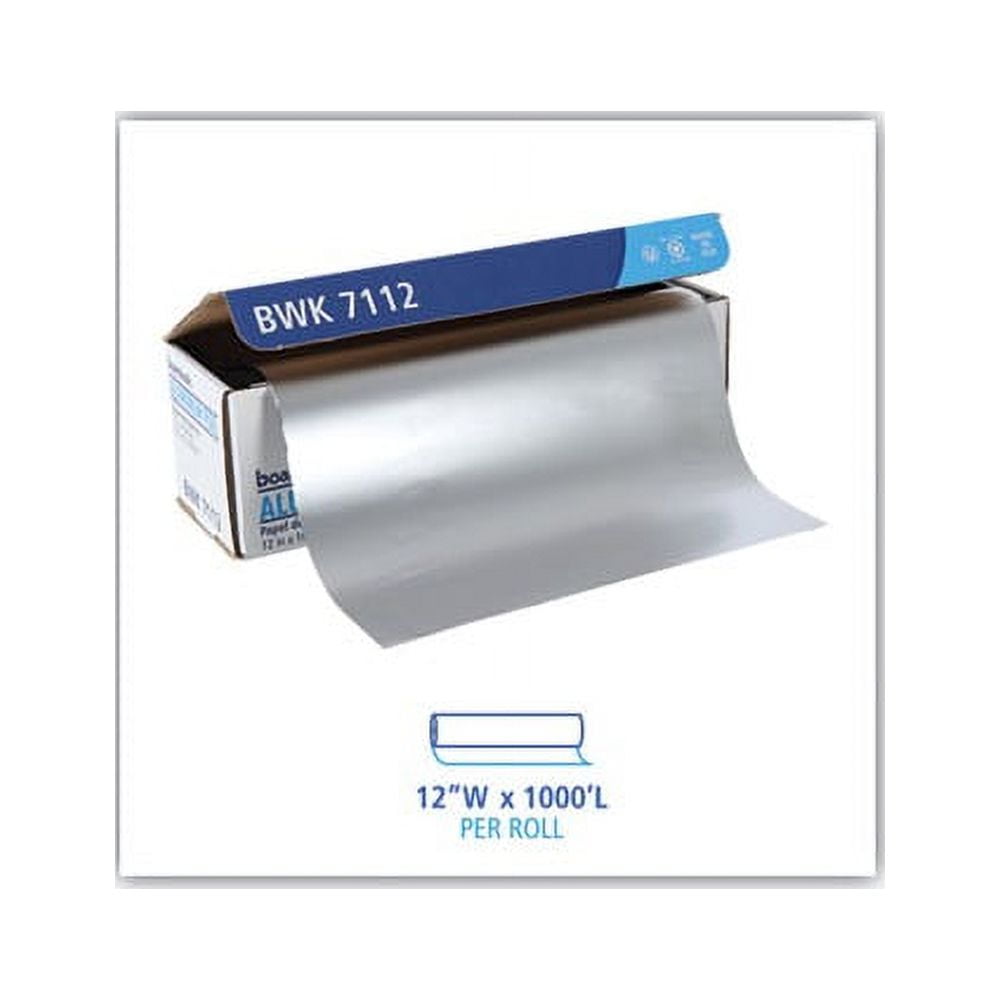 Boardwalk Standard Silver Aluminum Foil Roll, 12" x 1,000 ft