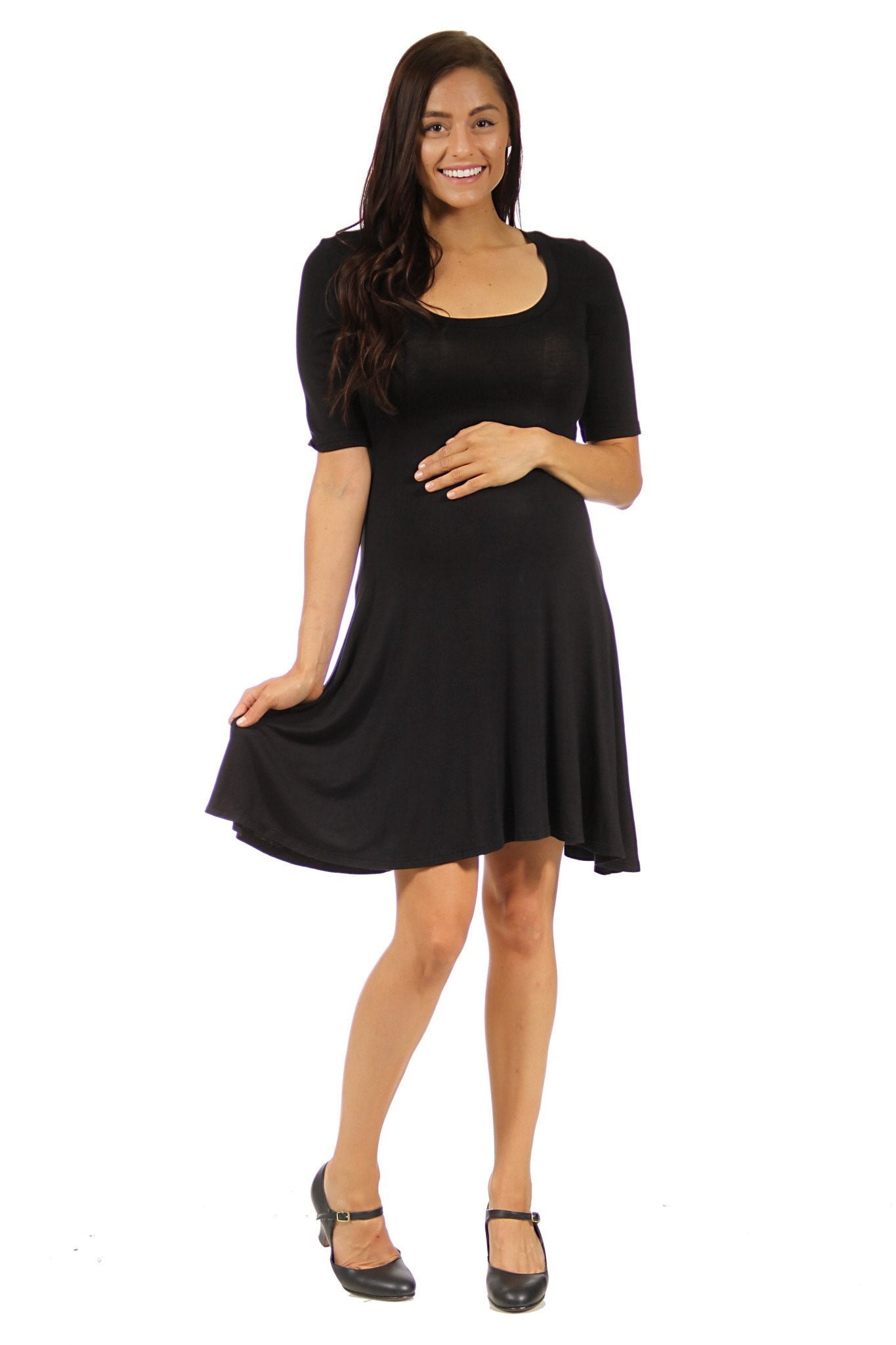 Women's 3/4-sleeve Maternity Dress