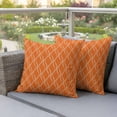thumbnail image 3 of 2 Pack Outdoor Waterproof Throw Pillow Covers,Abstract Modern Orange Wave Line Decorative Square Patio Pillowcases for Chair Couch Sofa 16x16in, 3 of 9