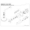 thumbnail image 6 of Kingston Brass KB6337PL Demure Single-Handle Pressure Balanced Tub and Shower Faucet, Brushed Brass, 6 of 7