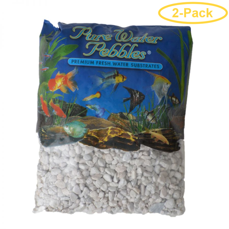 White Aquarium Gravel - Pure Water Pebbles Aquarium Gravel - Platinum White Frost 5 lbs (8.7-9.5 mm Grain) - Pack of 2