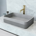 thumbnail image 2 of VIGO Cypress Modern Gray Concreto Stone 21 in. L x 14 in. W x 5 in. H Rectangular Fluted Bathroom Vessel Sink, 2 of 10