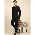 thumbnail image 6 of SKAVIJ Men's 2 Pieces Handloom Cotton Shirt Pant set Casual Long Sleeve Short Length Wooden Button Henley Summer Yoga Outfits (Small,Black), 6 of 6