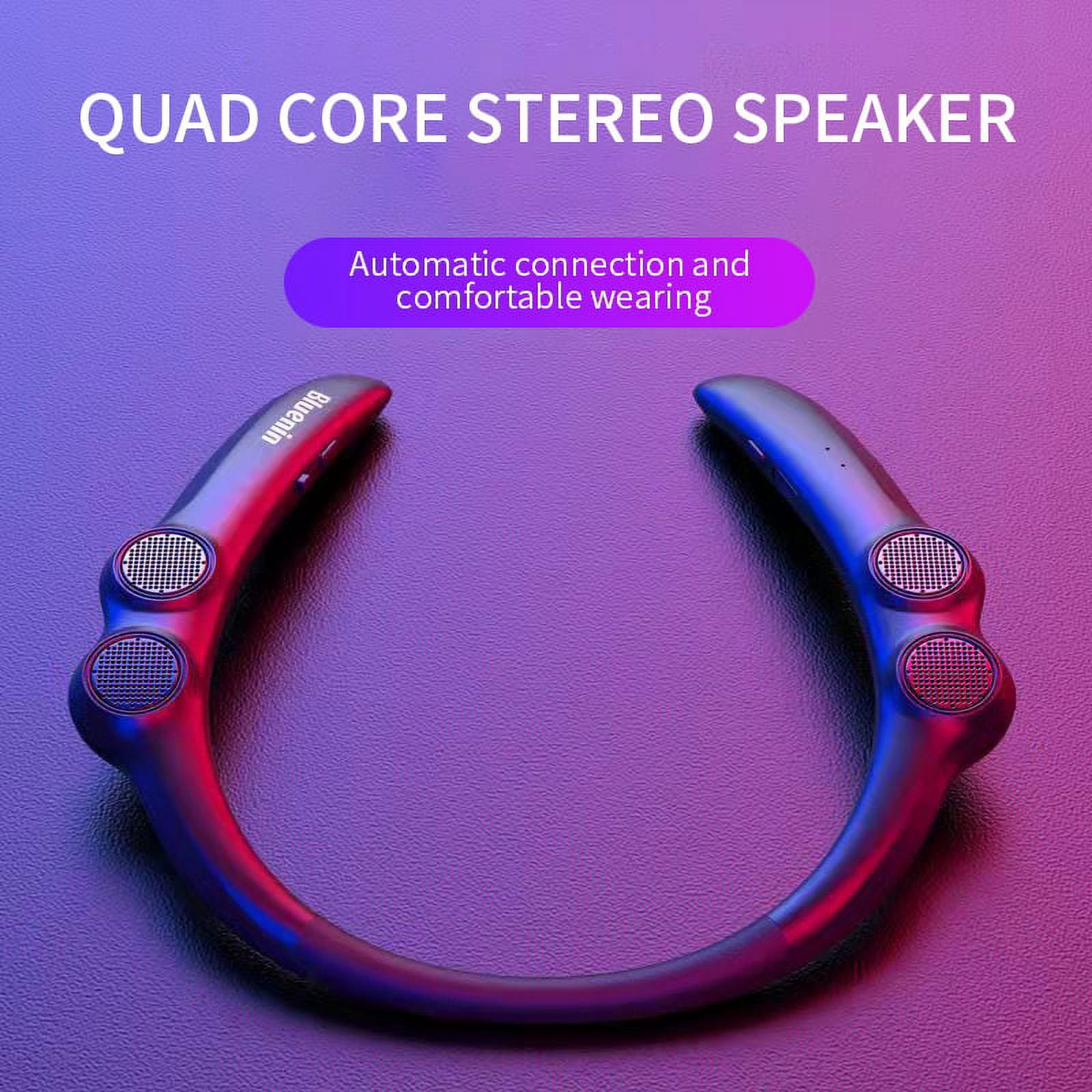 Bluetooth Compatible Speaker Hang Neck Wireless 9D Stereo Bass Portable Wearable Player 85g Weight light 4 Speakers for Sports