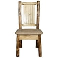 thumbnail image 6 of Glacier Country Collection Side Chair - Buckskin Upholstery, w/ Laser Engraved Bronc Design, 6 of 11
