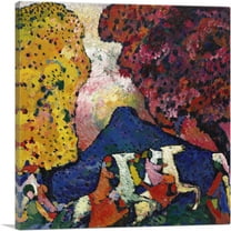 ARTCANVAS Blue Mountain 1909 Canvas Art Print by Wassily Kandinsky - Size: 18" x 18" (0.75" Deep)