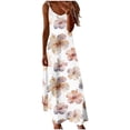 thumbnail image 2 of Uootdi Womens Maxi Dresses Tie Dye Gradient Color Spaghetti Strap V Neck Loose Fit Flowy Floral Print Long Dresses Sundresses Boho Vacation Style Gift, 2 of 5