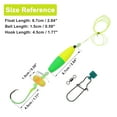 thumbnail image 2 of Unique Bargains Catfish Fishing Rigs Catfish Circle Hooks 8/0 Peg Floats and Rattler Catfishing Equipment Catfish Float Rigs 40LB Fishing Line Green Yellow 1 Set, 2 of 7