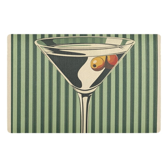 Yayeee Doormat for Inside 20"x32" Absorbent Low-Profile Washable Non-Slip Rubber Backed Entryway Rug, Retro Martinian