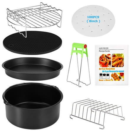 

TOPCHANCES 8-Piece Air Fryer Accessory Set for 3.7QT-6.8QT BPA Free Air Fryer Accessory Set Nonstick Coating Dishwasher Safe Air Fryer Accessory Set