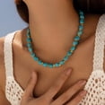 thumbnail image 4 of Pure Turquoise Stone Necklace And Pure Turquoise Bracelet,Set Of 2, 4 of 7