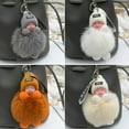 thumbnail image 4 of Pompom Sleeping Baby Keychain Cute Fluffy Plush Doll Keychains, 4 of 10