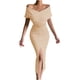 thumbnail image 1 of Vestido largo de fiesta sin tirantes sin espalda de color sólido de vendaje de verano para mujer Fridja  bnh188, 1 of 5