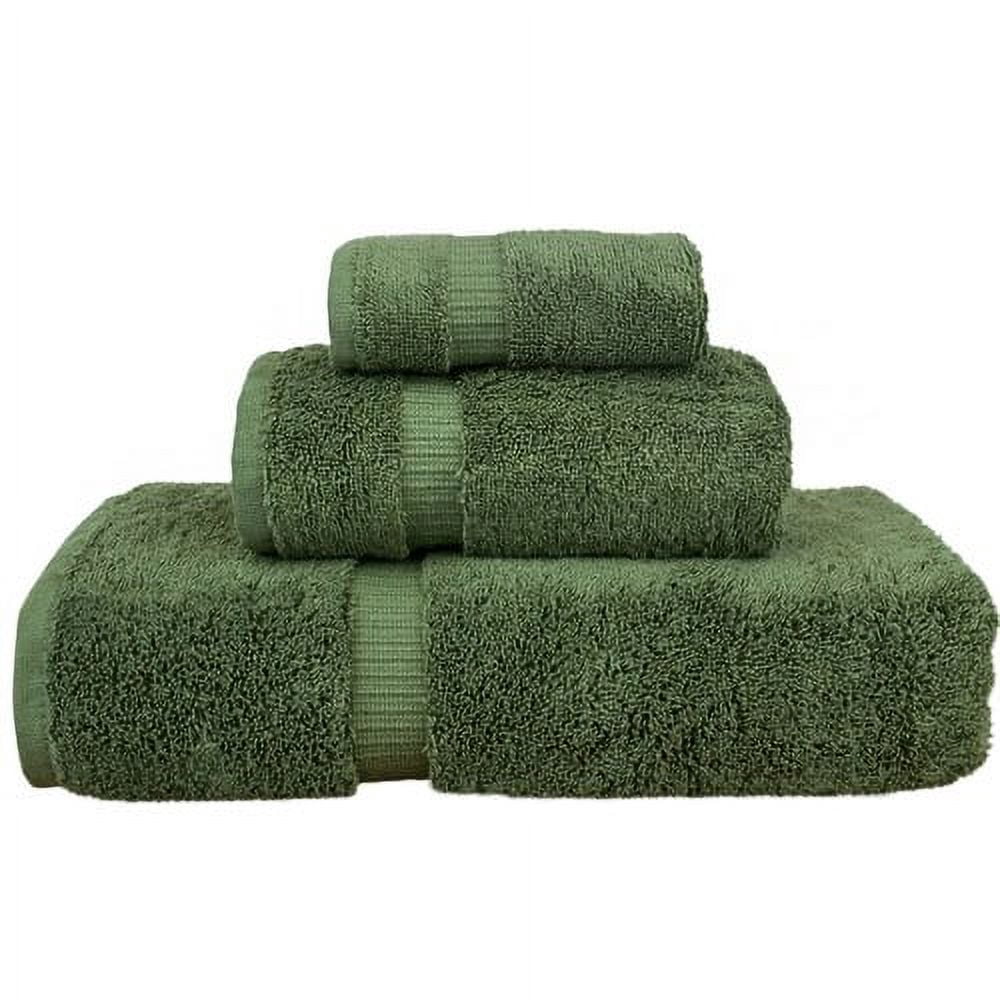 Luxury Hotel & Spa Quality Collection, Quick Dry 100% Turkish Cotton, 750+ GSM, Eco Friendly Towel Set, Bathroom and Kitchen Dobby Border Towels, Bath Towel, Hand Towel, Washcloths (3 Piece, Navy)