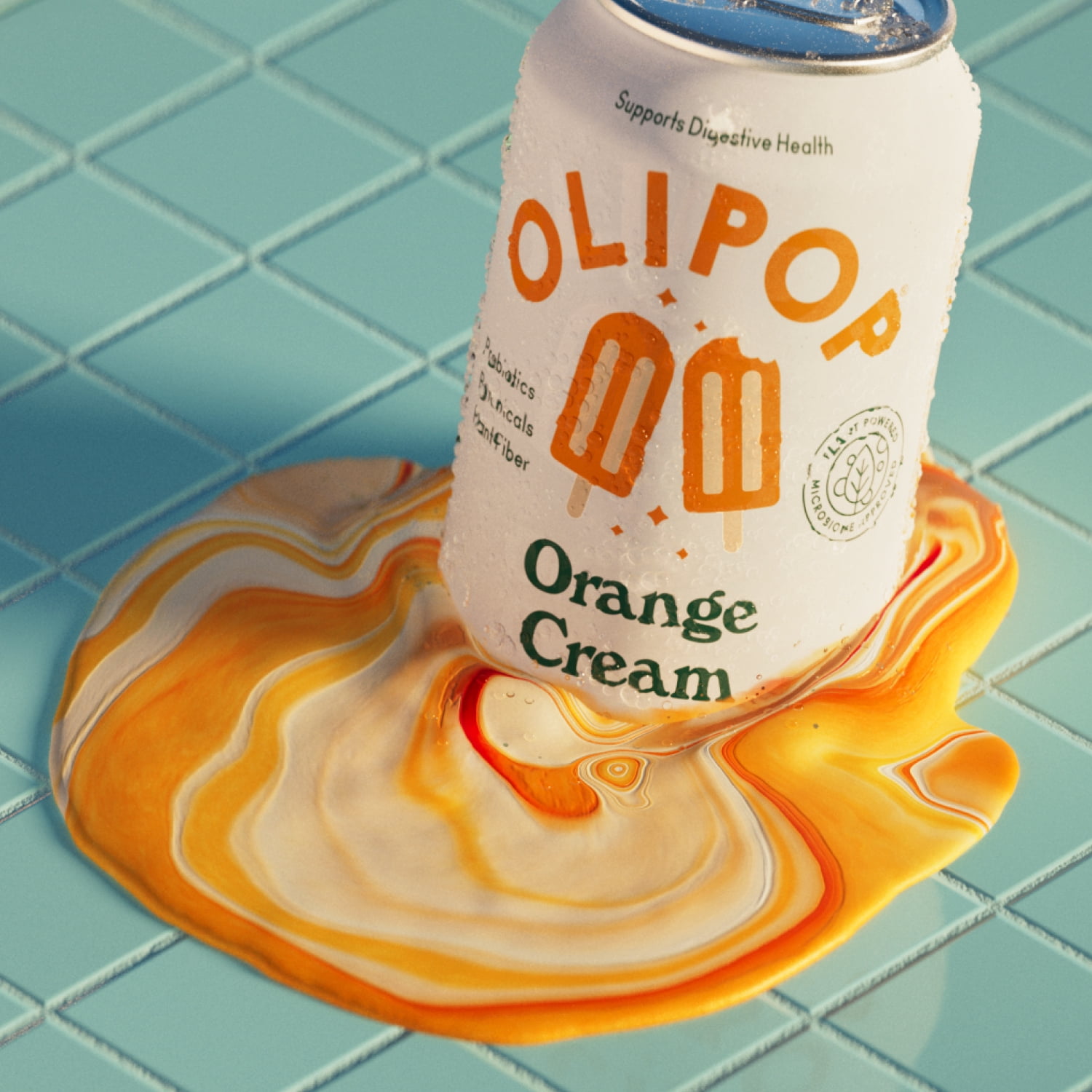 OLIPOP 9g Fiber Prebiotic Soda, Orange Cream, 12 fl oz, 12 Pack, Refrigerated