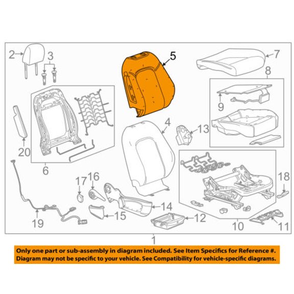 GM OEM Passenger Seat-Seat Back Pad 95088165