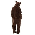 thumbnail image 3 of BONIXOOM Matching Pajamas For Couples Womens Christmas Pajamas Sleepwear None Long Sleeve Solid Jumpsuit Brown M, 3 of 5