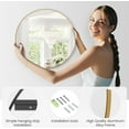 thumbnail image 3 of Goldensoil 36" Round Wall-Mounted Mirror, Golden Metal Frame, 3 of 10