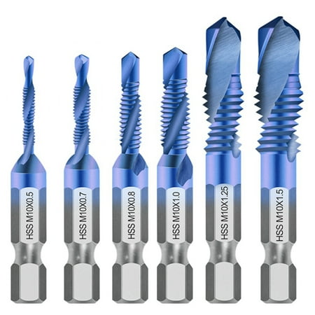 

Hex Screw Thread Metric Tap Drill Bits Screw Machine HSS Compound Drill Hand Tools for Metal Steel Wood Plastic 6
