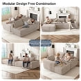 thumbnail image 2 of Yomsum Minimalist Modern Upholstered Sofa, Camel L Shaped Corner Sectional Couch, Comfort Deep Seat Leisure Sofa for Indoor Home Decor Daily Use, 2 of 7