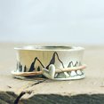 thumbnail image 4 of enjoywould Rotatable Finger Ring Decompress Non-allergic Dress Up Engraving Mountain Party Ring for Daily Wear, 4 of 5