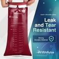 thumbnail image 3 of FifthPulse Emesis Bags - Disposable Medical Grade, Leak Resistant, Portable and Individually Wrapped (1000ml) - 20-Pack - Burgundy, 3 of 5