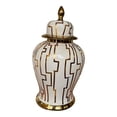 thumbnail image 4 of Porcelain Ginger Jar Ceramic Vase Display Ornament Glaze Decorative Handicraft Temple Jars Flower Pot for Home Desktop Collection Farmhouse 21cmx21cmx37cm, 4 of 9