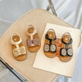 thumbnail image 4 of Girls Sandals Open Toe Ankle Strap Dress Shoes Girls Sandals Open Toe Mesh Design Casual Sandals Bowknots Flat Sandals Summer Dress Shoes Princess Shoes(Color:Beige,Size:11.5), 4 of 9