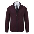thumbnail image 6 of Gamivast Mens Cardigan Sweater Full Zip Knit Casual Stand Collar Jacket Fall Winter Warm Outerwear Ribbed Knitwear Coat with Pockets, 6 of 7