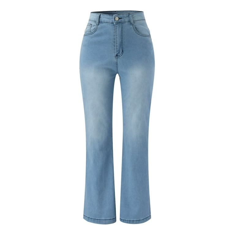 SZXZYGS Womens Jeans Petite Short Length Bell Bottom Jeans for Women High Waisted Flare Jeans for Women Stretchy Bell Bottoms Pants Easter Walmart