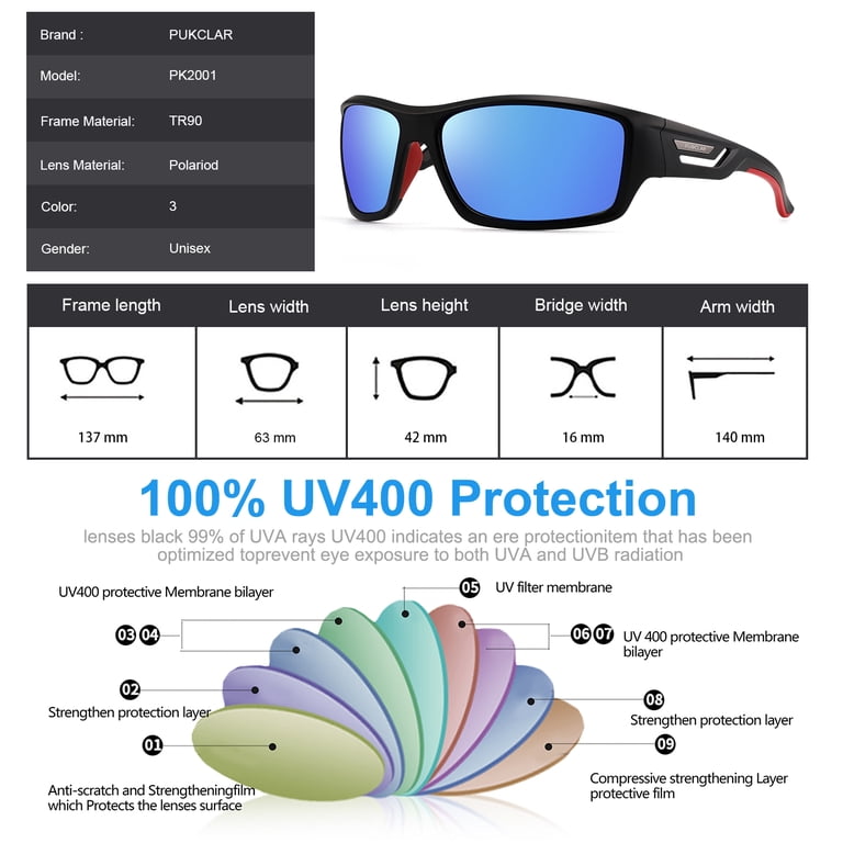 PUKCLAR Polarized Sports Sunglasses, UV400 Protection photo 4