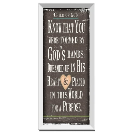 Gango Home Decor I Am a Child of God Popular Religious Nursery Wall Art by Jo Moulton; One Black 8x18in Paper Print in White Frame (Ready to Hang)