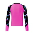 thumbnail image 2 of iEFiEL Kids Girls Long Sleeve Print Swim Tops UPF50+ Rash Guard Swimming Shirt Pool Beach Bathing Tops Swimwear Hot Pink 16, 2 of 5