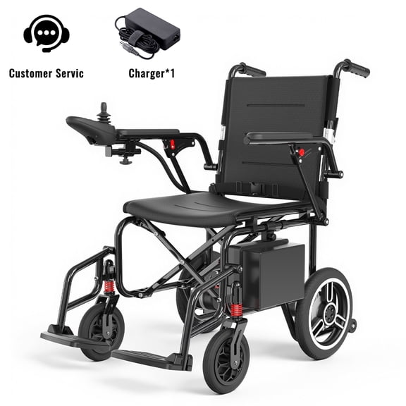 Electric Wheelchair for Adults & Seniors, Lightweight Foldable Power Wheelchair, 200W Dual Motors, 11 Miles Range, 290 LBS Capacity, 4.3 MPH, 12" All-Terrain Tires, Portable Motorized Wheelchair