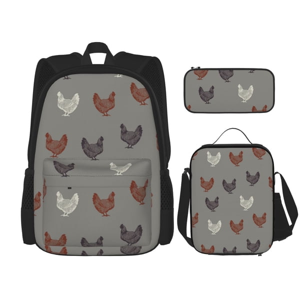 Balery Rooster Mochila Escolar 3 en 1 para Niños - Mochila Resistente con Lonchera Térmica y Estuche - Mochila Escolar para Niños y Niñas
