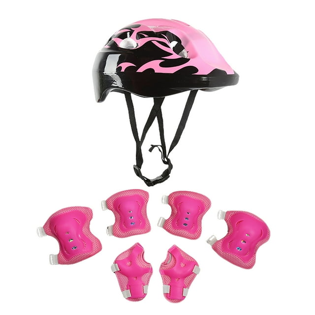 Kids Helmet and Knee Pad Set 7Pcs/Set Childrens Skating Protective Gear Children Kids Helmet Knee
