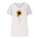 thumbnail image 4 of Camiseta de Manga Corta con Cuello en V con Impresión de Girasol, Algodón Casual Y Top de Cáñamo, 4 of 6