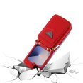 thumbnail image 2 of ChicShell Wallet Case For Samsung Galaxy Z Flip 6, RFID Blocking PU Leather Zipper Handbag Purse Flip Cover, Kickstand Case with Card Slots Holder Wrist Strap Lanyard, Red, 2 of 10