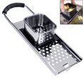 thumbnail image 1 of Máquina para hacer espátulas de acero inoxidable de alta calidad, hecha en casa tradicional alemana de fideos de huevo, máquina manual de fideos de pasta con mango de agarre cómodo, herramienta de coc, 1 of 5