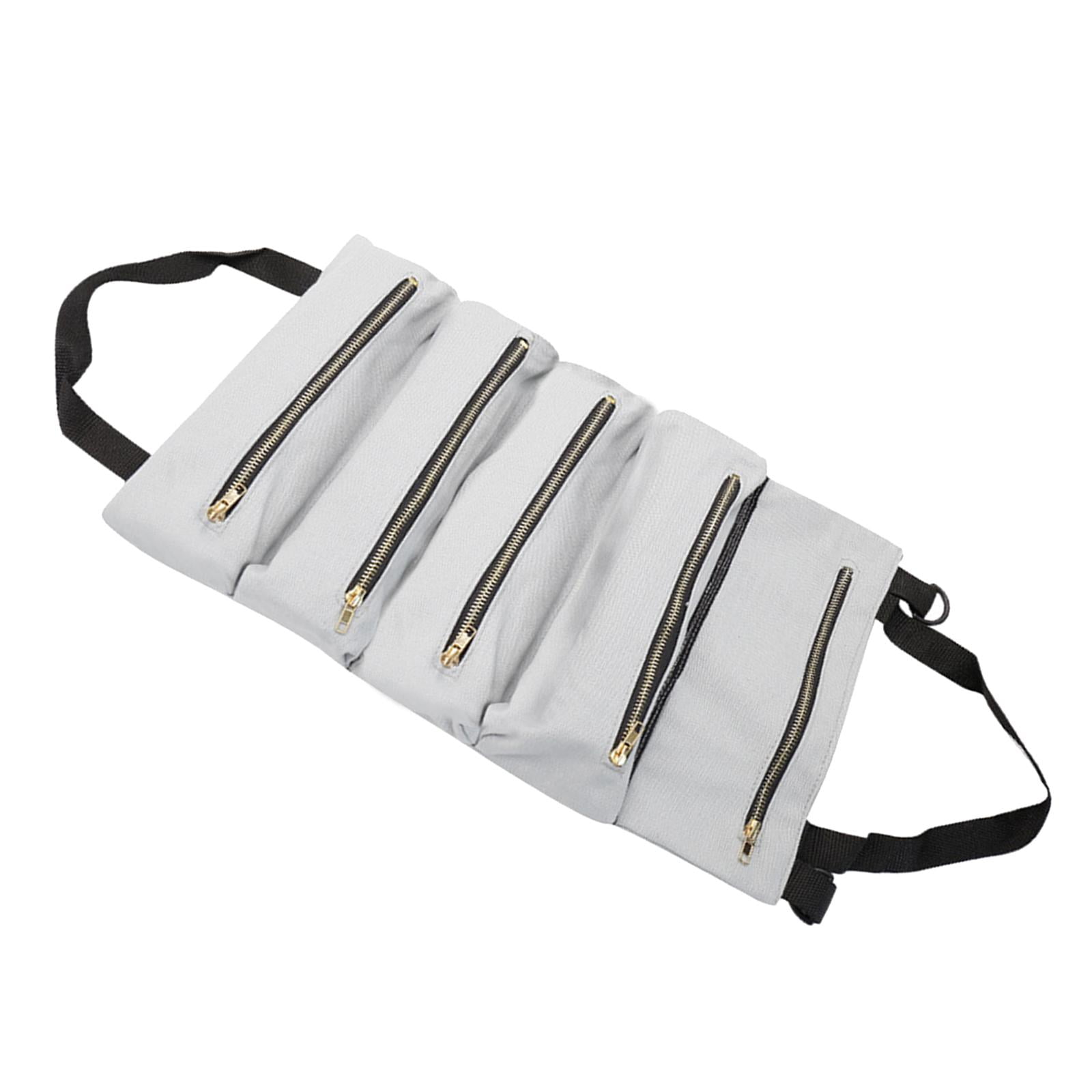 Wrench Tools Pouch Collapsible Roll up Tool Bag Small Tool Bag for Carpenter grey