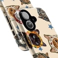 thumbnail image 2 of Starry Bonnet Cat Phone Case, Cute Illustrated Cat with Headscarf iPhone Cover, Whimsical Folk Art Case for iPhone 16 15 14 13 12 11 Plus Pro Max Mini, 2 of 6