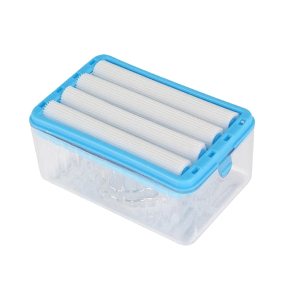 Recipiente para jabón transparente Yuarrent con rodillo para burbujas y resistente a caídas azul