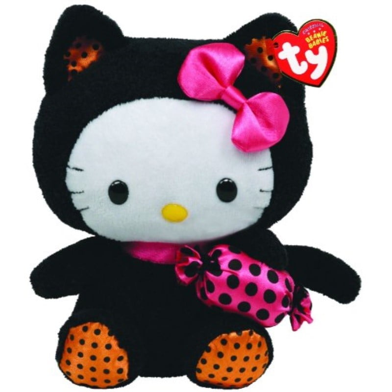 Ty Beanie Baby Hello Kitty With Cat Outfit And Candy