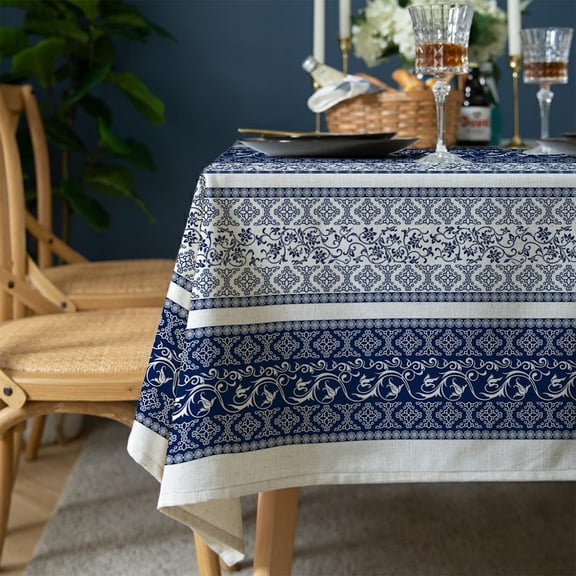 Bohemian Rectangle Tablecloth,Tablecloth Farmhouse Water Proof Polyester Table Cloth,Elegant Retro Bohemian Style Design Table Cloth for Dining/Party/Outdoor Decoration