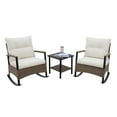 thumbnail image 4 of EAGLE PEAK 3 Piece Wicker Outdoor Rocking Chairs Bistro Set, 2 Rocker Outdoor Chairs Conversation Set, 4 of 9