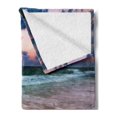thumbnail image 2 of Driftwood Soft Flannel Fleece Blanket, Seascape Theme with Driftwood on Deserted Beach at Sunset Digital Image, Cozy Plush for Indoor and Outdoor Use, 50" x 60", Sand Brown Apricot, by Ambesonne, 2 of 5
