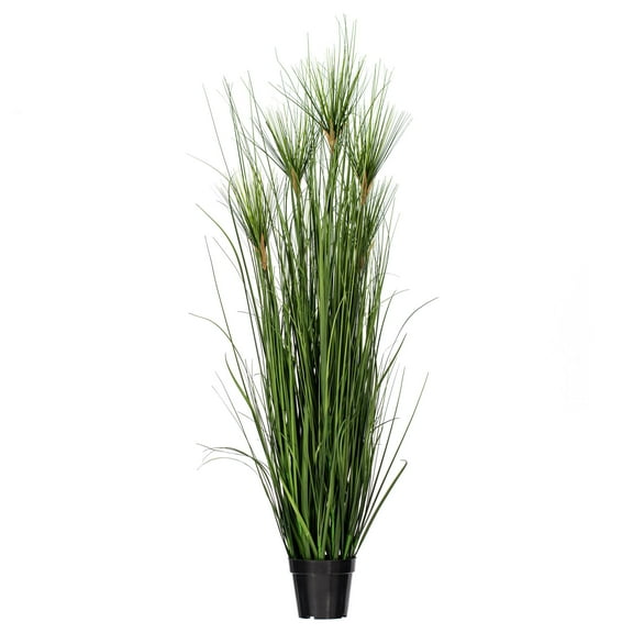Vickerman 60" Artificial Potted Green Straight Grass and Cattails.