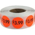 thumbnail image 1 of Fluorescent Red $3.99 Pricing Stickers | 0.75" Inch Round | 500 Pack, 1 of 1