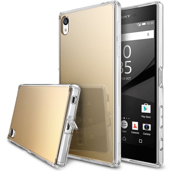 Ringke Mirror Case Compatible with Sony Xperia Z5 Premium, Bright Reflection Radiant Luxury Mirror Back Cover - Royal Gold