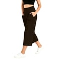 thumbnail image 5 of Jopfuhed Women's Wide Leg Yoga Pants Elastic High Waist Tummy Control Capri Pants with Pockets Side Flowy Gym Workout Jogging Pants,Sizes S-3XL, 5 of 9